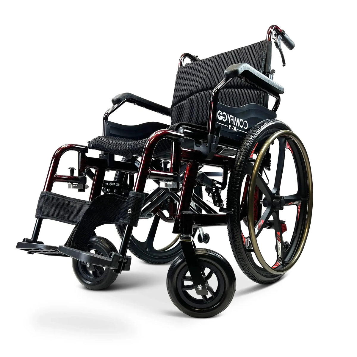 ComfyGO X-1 lightweight manual wheelchair with quick-detach wheels, view 5 - Scooter Life Canada